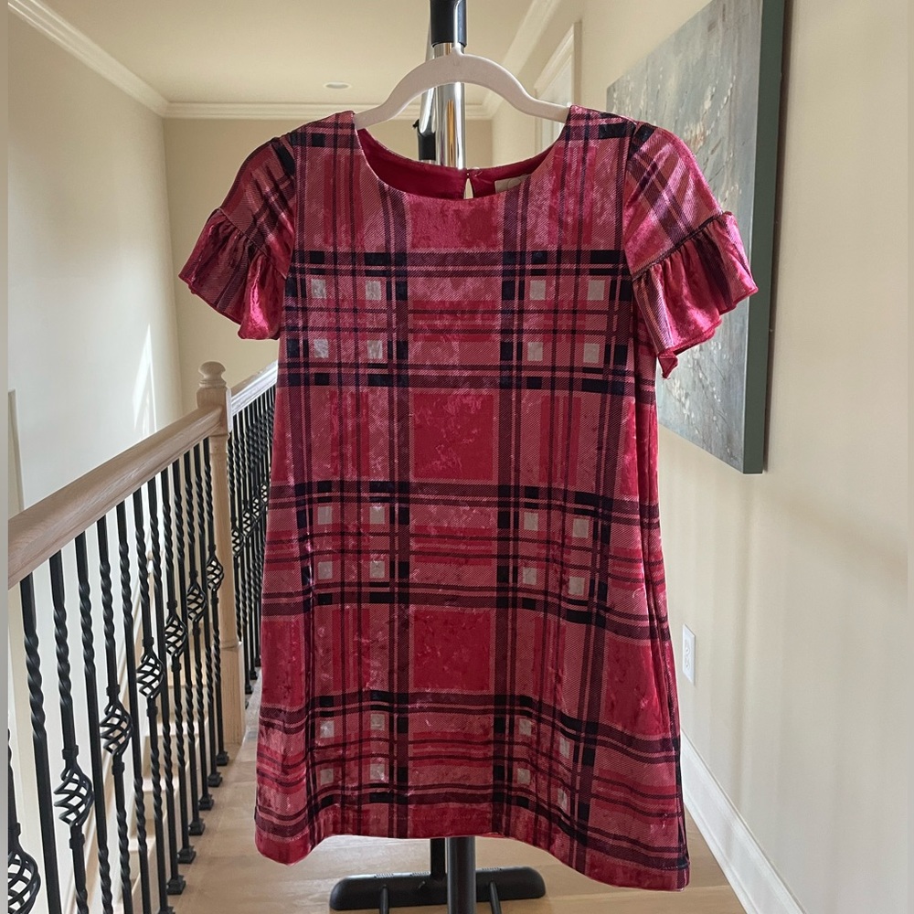Nordstrom Peek brand ruffle sleeve plaid dress